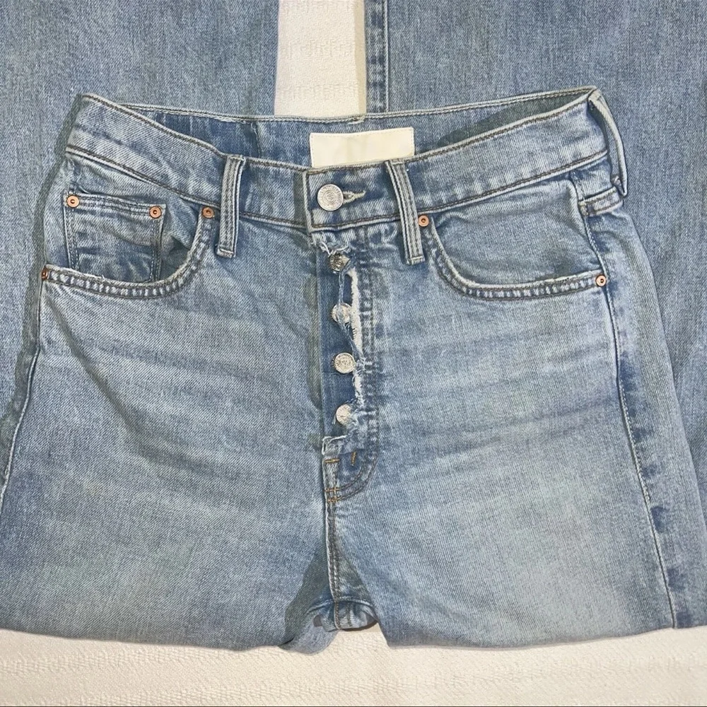 MOTHER Light Wash Wide Leg Flare Jeans - Picture 5 of 14